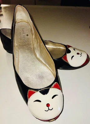 Kate Spade, RARO, Retirado Tonti Street Lucky Cat Zapatos de Ballet Pisos 6.5 Foto 1 de 4