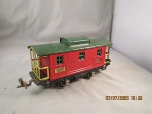 Lionel Lines Pre-War #807 O Gauge Red Caboose With Green Tinplate Roof Train Car - Picture 1 of 9