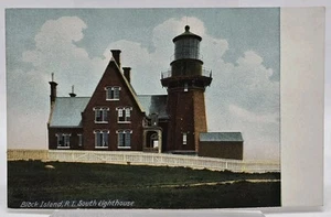 South Lighthouse Block Island RI Unused Postcard 5.5x3.5" Colorized Photograph - Picture 1 of 4