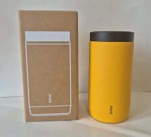 Genuine BMW Push Thermo Mug 330ml Stainless Steel Vacuum Hot & Cold New Yellow - Picture 1 of 8