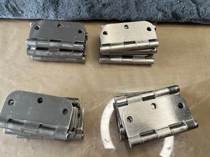 24 Pack Door Hinges 3.5" In Satin Nickel 5/8" In Radius Corners w/ Screws New - Picture 1 of 3