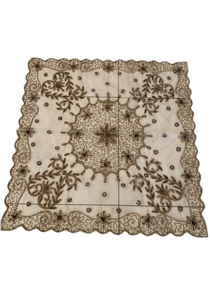 Toalha de mesa transparente feita à mão com lantejoulas frisadas outono entretenimento Halloween sessão cigana - Imagem 1 de 4