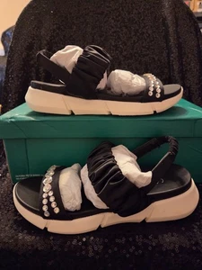 Nueva Sandalia Lauren Lorraine Negra Annie Jewel Talla 6 - Imagen 1 de 5