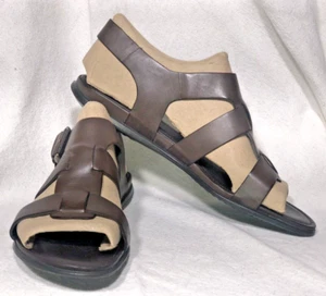 Ecco Touch Strappy Leather Sandal Whiskey Brown Women's US 11/EU 42 NWB - Picture 1 of 9