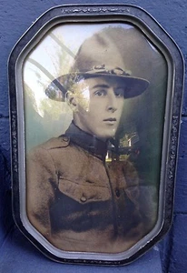 WWI Named Infantry Soldier`s Framed Photo, Campaign Hat & Veteran Fob Lot - Bild 1 von 8