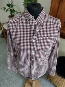 Camisa deportiva a cuadros 🌴 HOLLISTER 🌴 Borgoña / Blanco a cuadros talla S - Imagen 1 de 4