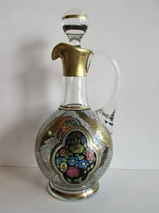 Jarra de vidrio pintada a mano antigua bohemia Julius Muhlhaus & Co Haida ART-DECO - Imagen 1 de 11