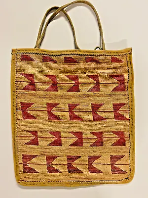 Original Native American Corn Husk Bag; 13” X 14 1/2”; Late 1800s- Early 1900’s • 934.01£