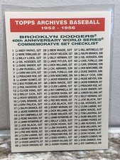 1995 Topps Archive 1955 Brooklyn Dodgers Full Set Checklist No. 165