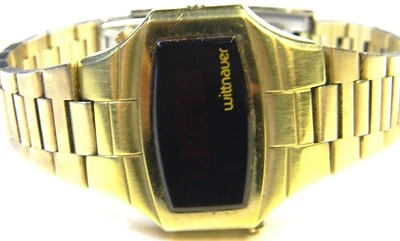 Reloj Longines Wittnauer Polara vintage para hombre placa de oro 14k rojo LED con caja lote Foto 1 de 4