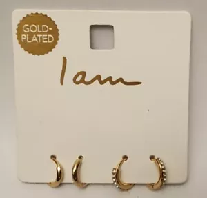I am Gold Plated Fashion Jewelry - 2 sets of small hoops - Picture 1 of 3