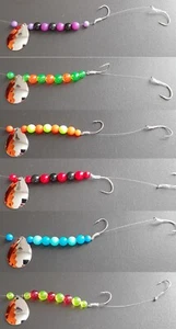 Colorado # 3 1/2 NKL Smooth Copper Stripe Walleye Candy Worm Harness - Picture 1 of 7