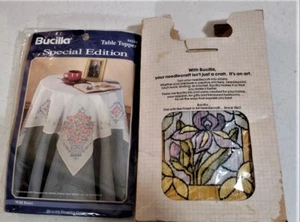 Bucilla Special Edition Wild Roses Table Topper Tablecloth 64244 & 4331 Picture - Picture 1 of 6