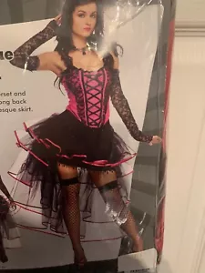 NWOT Music Legs Burlesque Queen Costume Adult Size M/L Corset Skirt Gloves - Picture 1 of 5
