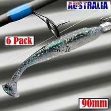 6 Soft Plastic Fishing Lures Paddle TAIL FLATHEAD Bream Bass Redfin Cod Lure