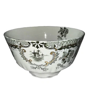 Raleigh Green Gold Accent Semi Royal Porcelain Bowl - Picture 1 of 10