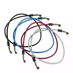 50cm-120cm Motorbike Braided Brake Clutch Oil Hose Line Pipe Stainless Steel - Picture 1 of 21