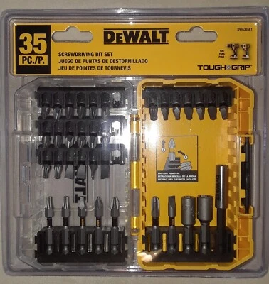 New DeWalt TOUGH GRIP SCREWDRIVING BIT SET DWA35SET (35-Piece) UPC 885911438742 - Image 1 of 4
