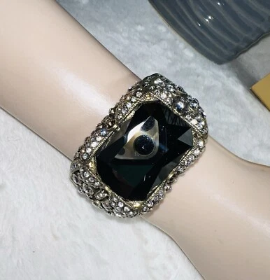 Heidi Daus BLACK HEMATITE DAZZLING DAMOISELLE Dragonfly CUFF Bracelet - S/M Size - Image 1 of 4