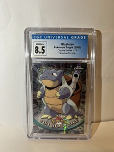 Pokemon Topps Chrome Blastoise #9 Spectra Rare CGC 8.5