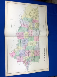 1892 COOS COUNTY, NH Map D.H. Hurd, COLEBROOK & WHITEFIELD NAMES Land Owners! - Picture 1 of 14