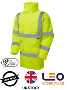 Leo TAWSTOCK high-visibility waterproof quilt-lined yellow Traffic coat Safety - Picture 1 of 1