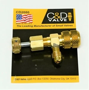 C&D Valve 5/16" Male Flare Compact Thumbscrew Core Depressor CD2080 - Picture 1 of 6