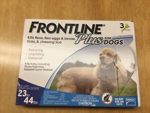 Frontline plus for dogs 23 to 44 Lbs. 100 % Genuine Epa. Approved (3 doses) 
