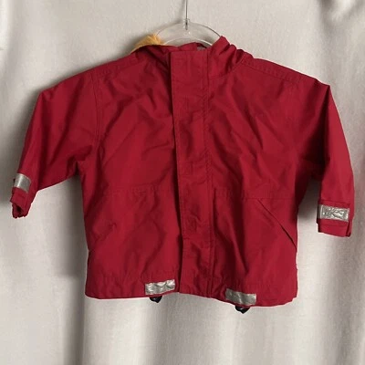 Hanna Andersson Anorak Bebé Niño 80 18-24 m Rojo Nylon Algodón Forro Con Capucha Foto 1 de 4