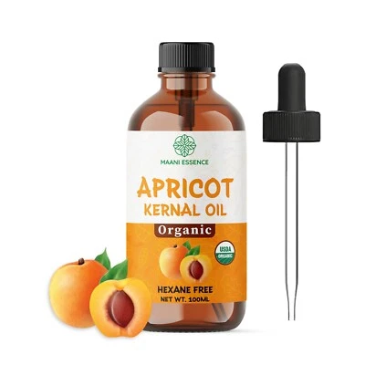 100ML LARGE ORGANIC APRICOT KERNEL OIL 100% PURE AND NATURAL NON GMO MADE IN USA - Image 1 of 4