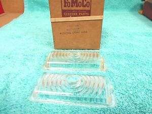 1942-1946 FORD PARKING LIGHT LAMP GLASS CLEAR LENSES   PAIR  NOS FOMOCO