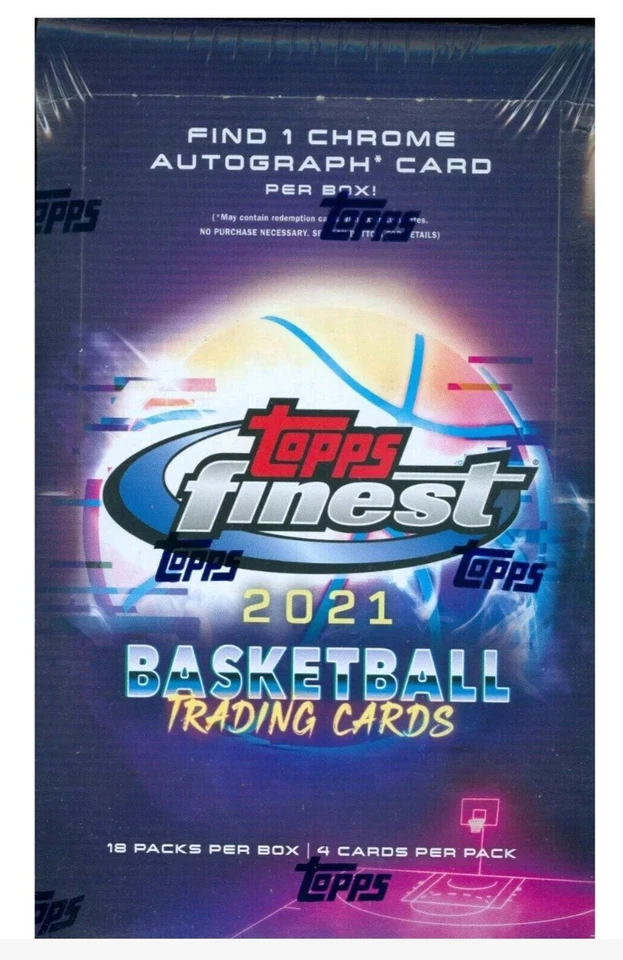 2021 TOPPS FINEST BASKETBALL HOBBY BOX FACTORY SEALED 1 Auto Per Box - Image 1 of 1