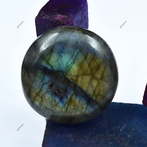 Piedra preciosa suelta de corte ovalado de labradorita natural de 72,60 quilates CERTIFICADA - Imagen 1 de 13