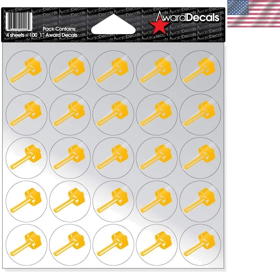 Pegatinas de premio de alta resistencia Sledgehammer - 100 calcomanías de oro amarillo para cascos Foto 1 de 2