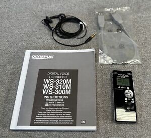 Olympus WS-320M Digital Voice Recorder, Music Player w/ Manual, Earphones, Cable