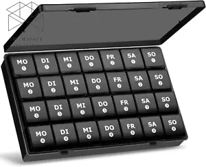 Tablettenbox Monat 28 Tage Pillendose, Medikamentenbox Mit 7 Fächer Für 4 Wochen - Bild 1 von 7
