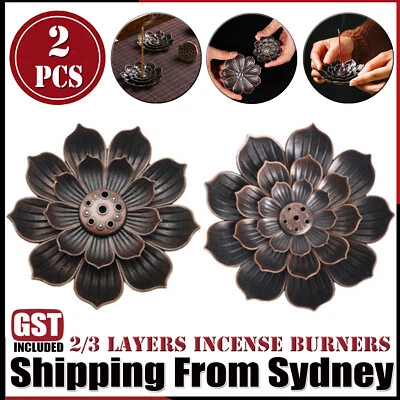 2x Incense Burners Stick Holder Lotus Home Aromatherapy Insence Burner Plate AUS - image 1 of 4