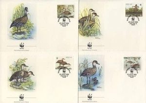 bahamas ca 1988 wwf birds duck aves vogel oiseaux pájaro uccello 4 maxi FDC PJ - Picture 1 of 1