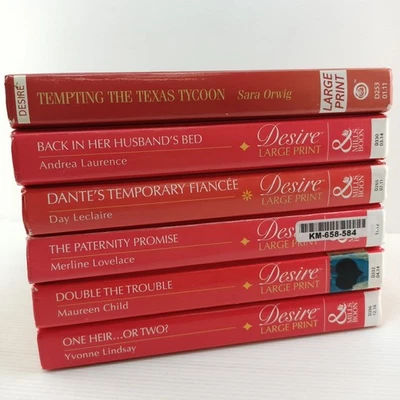 6x Mills & Boon Desire Large Print Romance Sexy Double The Trouble Book Bundle - Image 1 of 4