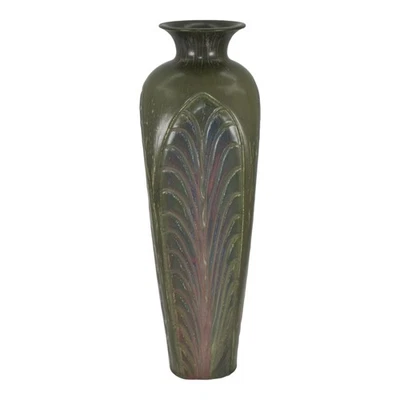 Ephraim Faience 2006 Hand Made Art Pottery Experimental Green Ceramic Vase - Image 1 of 4