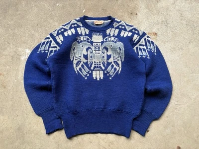 Suéter Jantzen Novedad Años 40 Años 50 Rockabilly Verdadero Vintage Patrón Tribal Raro 44L Foto 1 de 4