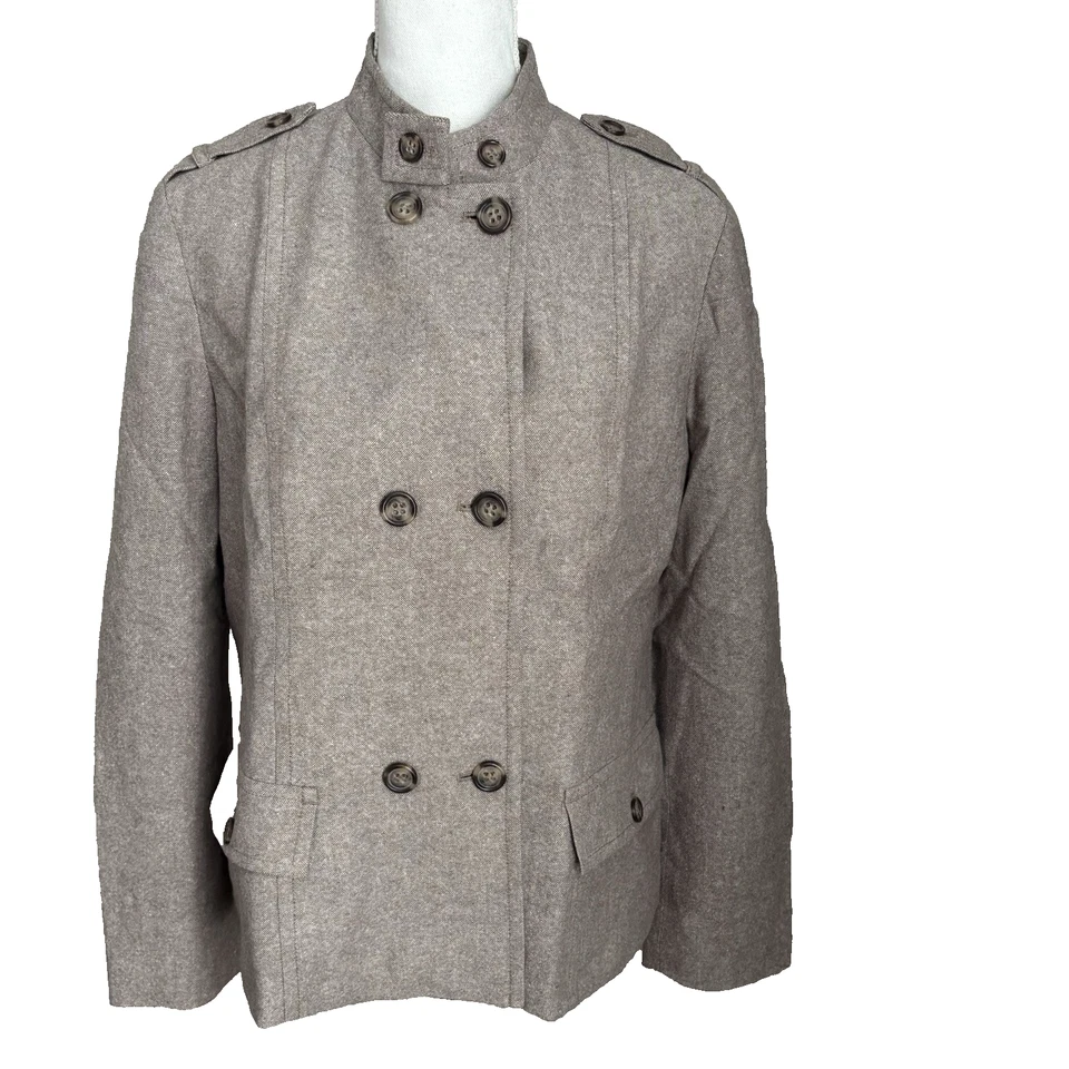 Chaqueta Blazer Liz Claiborne Mujer Talla 14 Mezcla Lana Seda Estilo Militar Foto 1 de 4