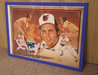 Brooks Robinson 1983 Baltimore Orioles Hall Of Fame Poster Framed 28x21 - Image 1 of 4