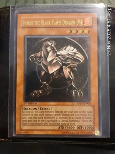 YUGIOH Horus el Dragón de la Llama Negra LV4 SOD-EN006 Ultimate Raro 1ª Edición Casi Nuevo - Imagen 1 de 2