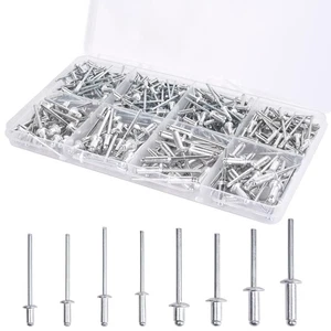 Pop Rivets Assortment Kit - 200 Pcs Aluminum Blind Rivets8 Sizes - Picture 1 of 7
