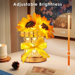 Artificia Sunflowers Flower Lamp Rechargeable Touch Table Bar Night Light Gifts - Picture 1 of 8