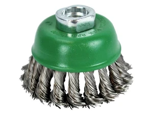 Faithfull - Wire Cup Brush Twist Knot 65mm M14 x 2 0.50mm Stainless Steel Wire - Picture 1 of 1