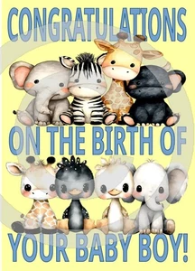Congratulations On The Birth Of Your Precious Son A5 Card Baby Boy Birth - Picture 1 of 4