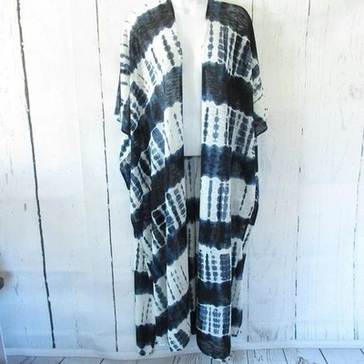 Fadivo Tie Dye Kimono Swim Cover Up Slinky Travel Open Front Cardigan Wrap - Image 1 of 4