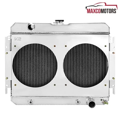 Radiator+Dual Fan Fits 1963-1965 Chevy Impala Biscayne 3 Row Shroud Design - Image 1 of 4